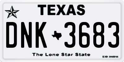 TX license plate DNK3683