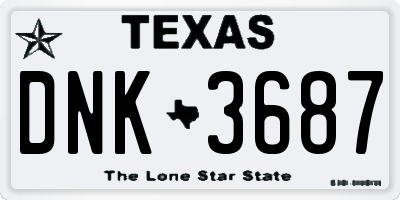 TX license plate DNK3687