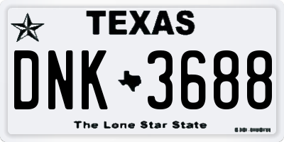 TX license plate DNK3688