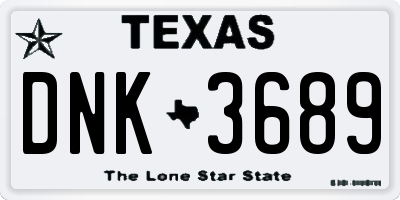 TX license plate DNK3689