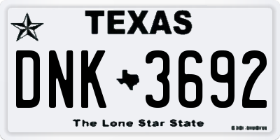 TX license plate DNK3692