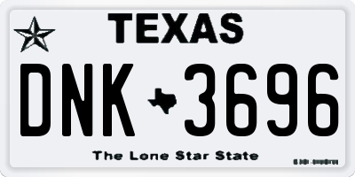 TX license plate DNK3696