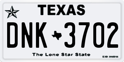 TX license plate DNK3702