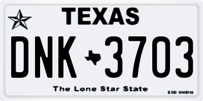 TX license plate DNK3703