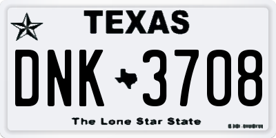 TX license plate DNK3708