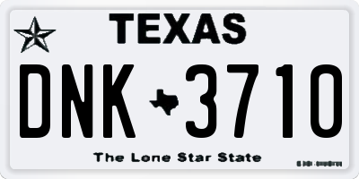 TX license plate DNK3710