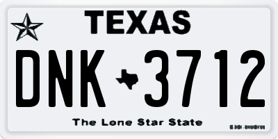 TX license plate DNK3712