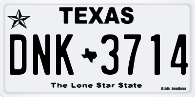TX license plate DNK3714