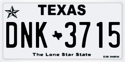 TX license plate DNK3715
