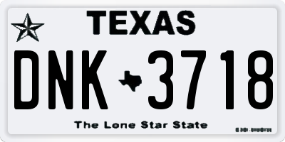TX license plate DNK3718