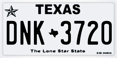TX license plate DNK3720