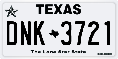 TX license plate DNK3721
