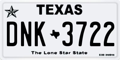 TX license plate DNK3722