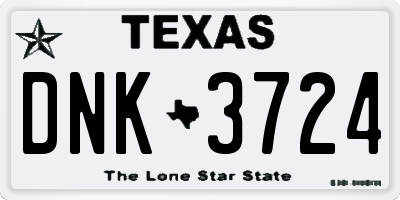TX license plate DNK3724