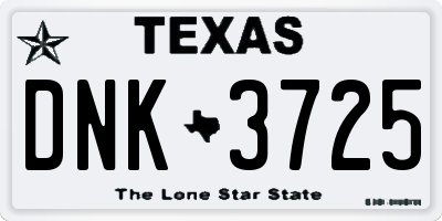 TX license plate DNK3725