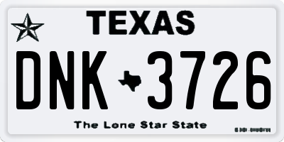 TX license plate DNK3726