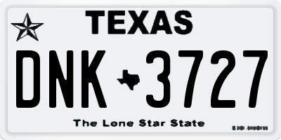 TX license plate DNK3727