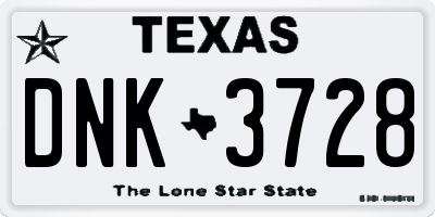 TX license plate DNK3728