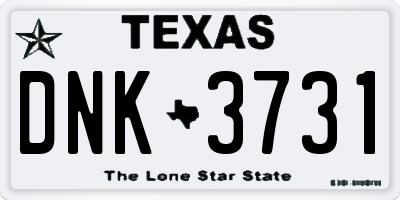 TX license plate DNK3731