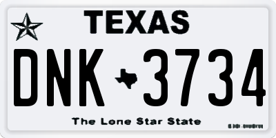 TX license plate DNK3734