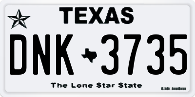 TX license plate DNK3735