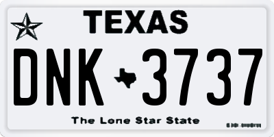 TX license plate DNK3737