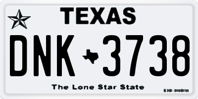 TX license plate DNK3738
