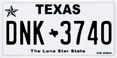 TX license plate DNK3740