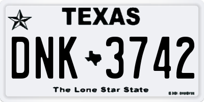 TX license plate DNK3742