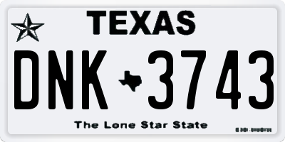 TX license plate DNK3743