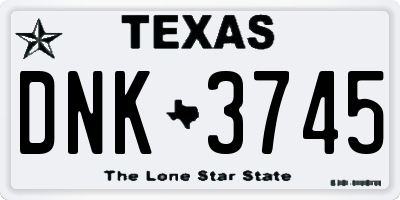 TX license plate DNK3745