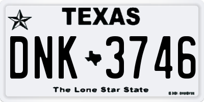 TX license plate DNK3746