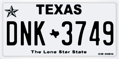 TX license plate DNK3749