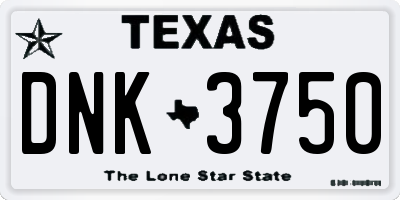 TX license plate DNK3750