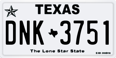 TX license plate DNK3751