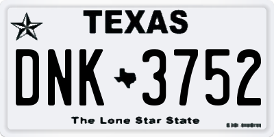 TX license plate DNK3752
