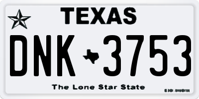 TX license plate DNK3753