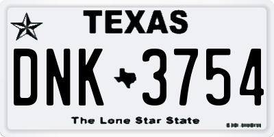 TX license plate DNK3754