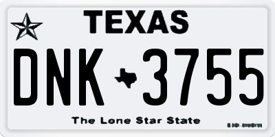 TX license plate DNK3755