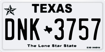 TX license plate DNK3757