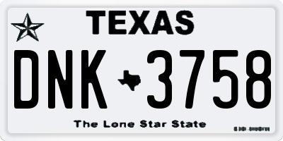 TX license plate DNK3758
