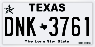 TX license plate DNK3761