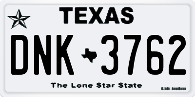TX license plate DNK3762