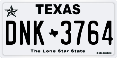 TX license plate DNK3764