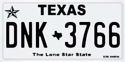 TX license plate DNK3766