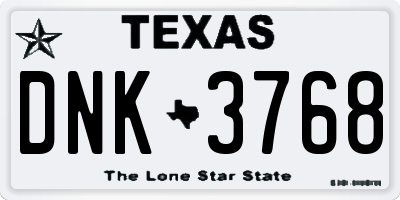 TX license plate DNK3768