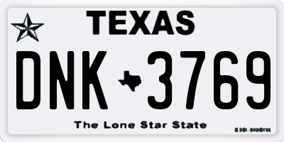 TX license plate DNK3769