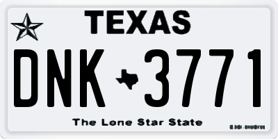 TX license plate DNK3771