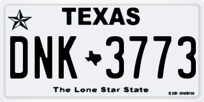 TX license plate DNK3773