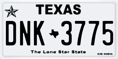 TX license plate DNK3775